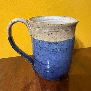 Blue and Tan Ceramic Mug